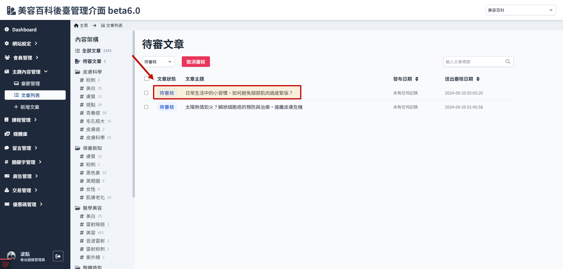 待審文章列表